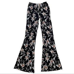 Forever21 floral flare high waist pants